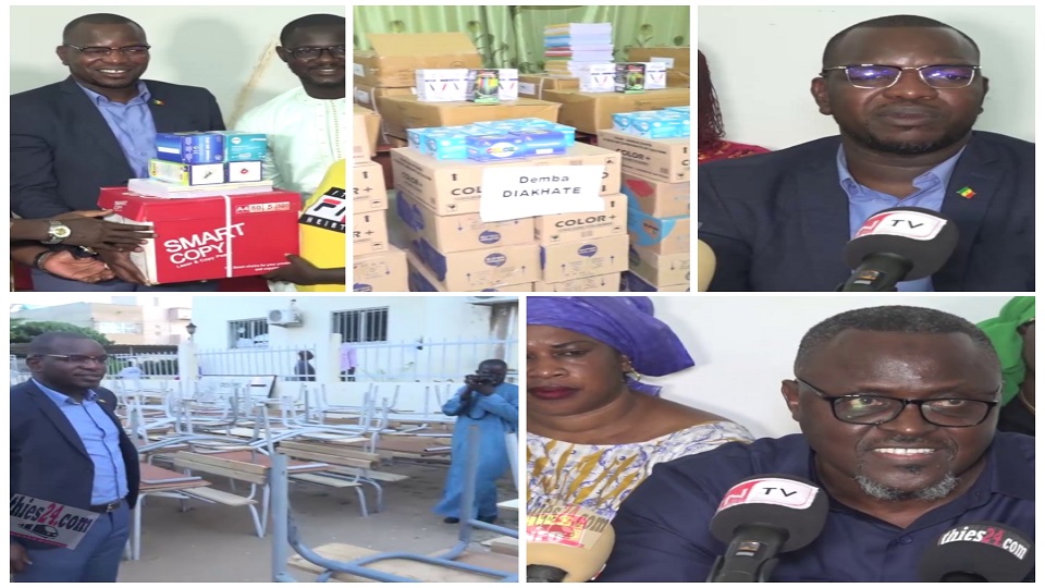 Vidéo/ Distribution de fournitures et tables-bancs, Me Ousmane Diagne Maire Thiès-Est « gâte » les 21 écoles de la commune