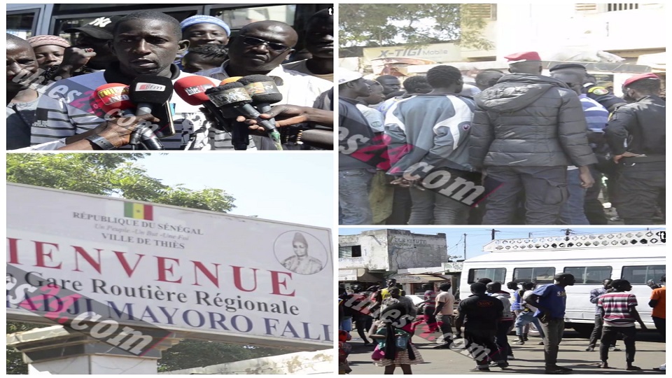 Vidéo/ Tension à la gare routière de Thiès, les grévistes demandent aux défaillants de suivre le mot d’ordre de grève