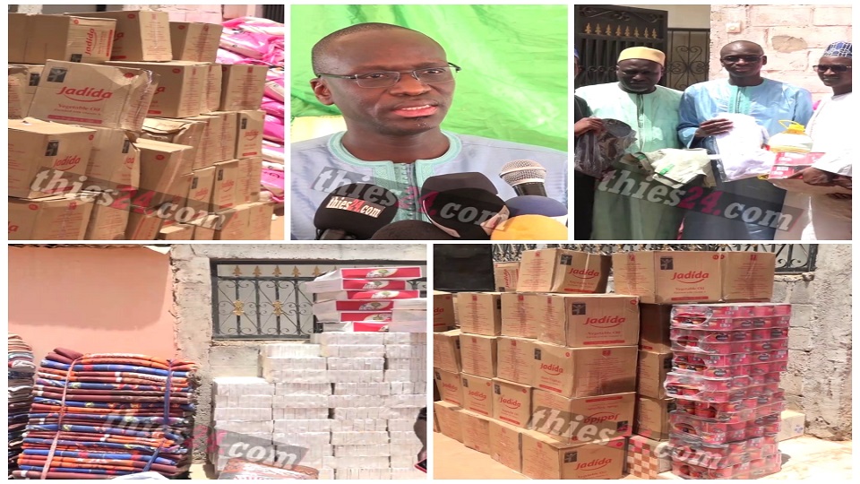 Vidéo/ Matelas, nattes, denrées alimentaires, Abdoulaye Dièye DG AIBD appuie les Daaras de Thiès