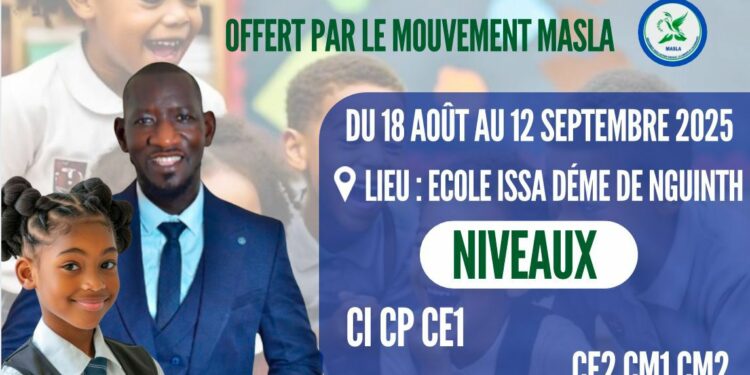 7eme édition des cours de vacances gratuits du mouvement MASLA de Massamba Diop