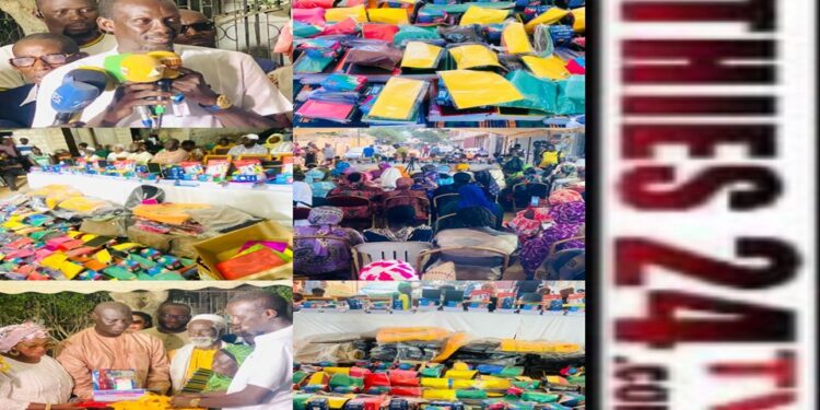 Vidéo/Traditionnelle remise de fournitures scolaires par Habib Kane Pdt Thiès sunu Moomeel