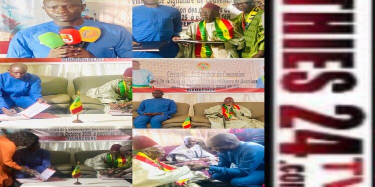 Vidéo/Signature d&rsquo;une convention de partenariat entre la Ville de Thiès et les délégués de quartier