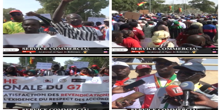 Vidéo/ Marche nationale à Thiès, les enseignants du G7 déversent leur colère dans la rue