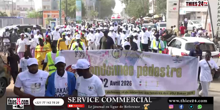 Vidéo/4 Avril, randonnée pédestre de Thiès Est, la mascotte des JOJ en première ligne