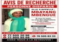 Avis de disparition de Mbayang Mbengue