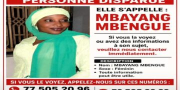 Avis de disparition de Mbayang Mbengue