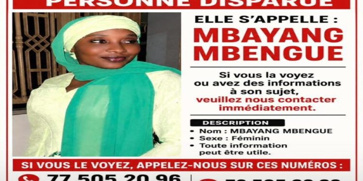 Avis de disparition de Mbayang Mbengue