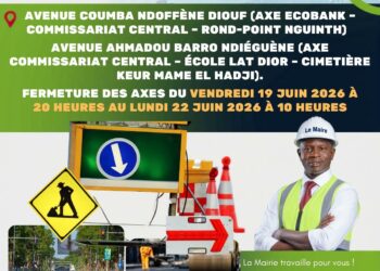 Réfection de la voirie et fermeture temporaire des avenues Coumba Nd. Diouf et Ahmadou B. Ndiéguène