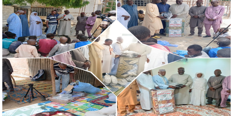 Vidéo/L&rsquo;association Eutu Ndioba distribue 120 paires de chaussures, des nattes à 3 Daaras