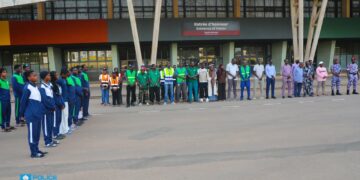 JOJ, levée des couleurs avec les athlètes basés au Stade Léopold Sédar Senghor