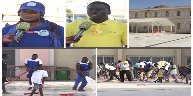 Vidéo/ Tivaouane, la grande mosquée Serigne Babacar Sy lavée à grande eau