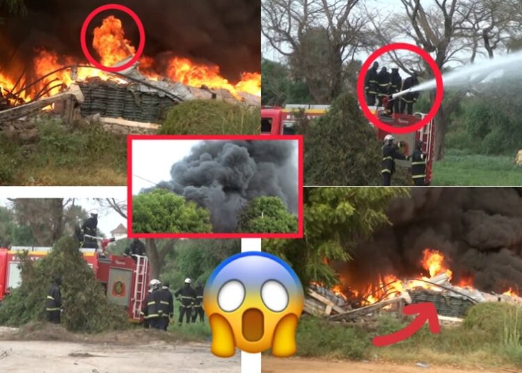Vidéo/ Les images effarantes de l&rsquo;incendie qui a ravagé le dépôt de l&rsquo;usine Primo  de Thiès