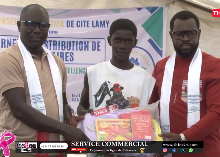 Vidéo/ Le DG de l&rsquo;ANER gâte les élèves de Cité Lamy avec 300 kits scolaires et 50 kits d&rsquo;excellence